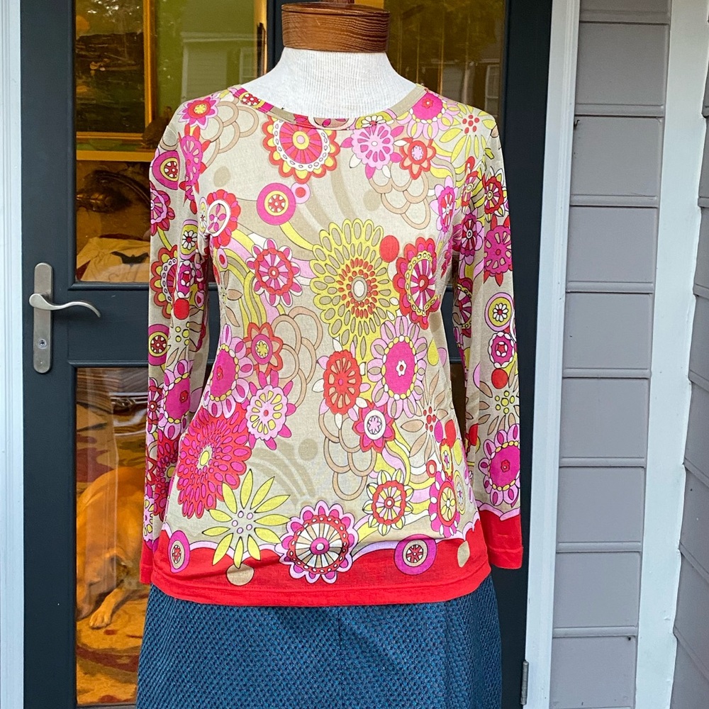 Lynn Ritchie Silk Long-sleeve Top Medium